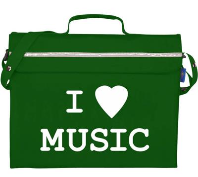 Primo Music Bag - I Love Music (Dark Green)